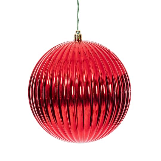 Vickerman 6" Shiny Lined Ball Ornaments, 4ct. in Red | Michaels®